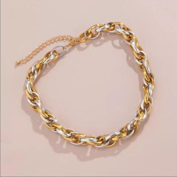 NEW PUNK STERLING SILVER CHUNKY CHOKER NECKLACE, NICE NECKLACE, CUTE NECKLACE - Picture 3 of 7